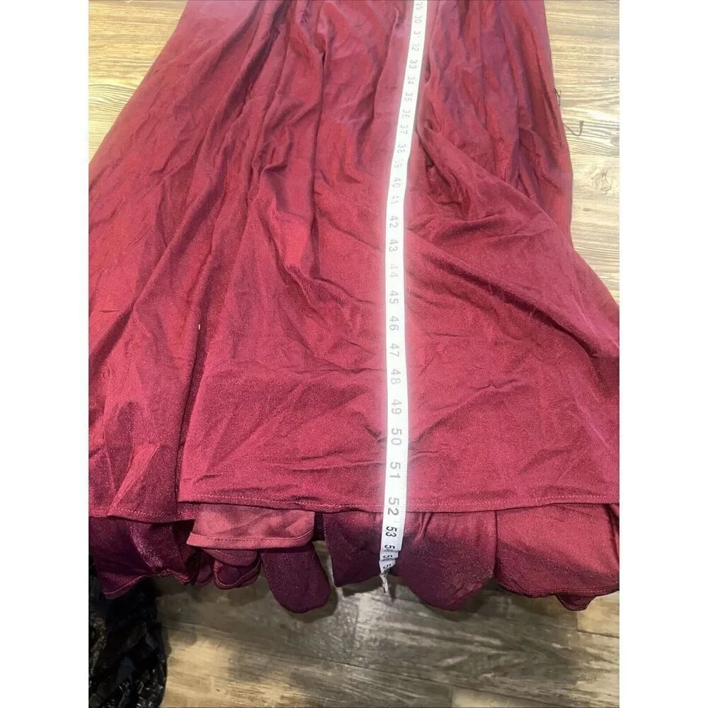 La Femme Dark Berry Plunge Neck A-Line Gown Size 6. NWOT. $328. 14 - Picture 7 of 9